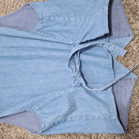 Vintage Karen Scott 100% Cotton denim embroidered vest - M - blue/floral - Picture 7 of 7